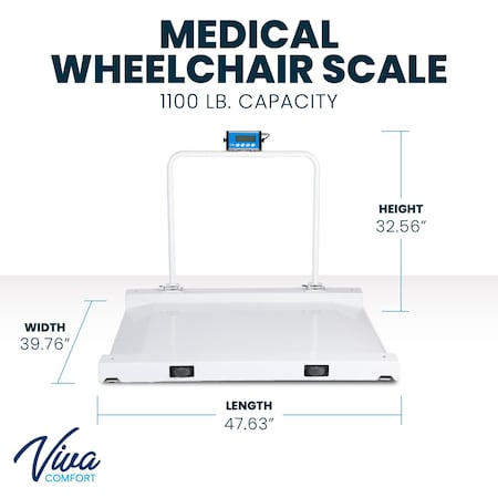 Viva Comfort Medical Wheelchair LCD Digital Scale in Stainless Steel ADI904-03-MK